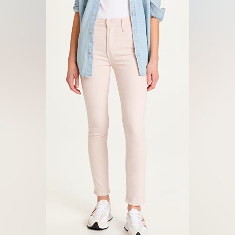 MOTHER Skinny Jeans in Light Blush Pink